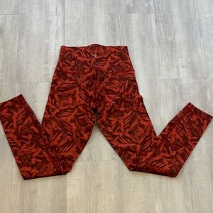 Lululemon Athletica Red Patterned Leggings